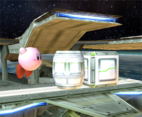 Metallic crate and barrel