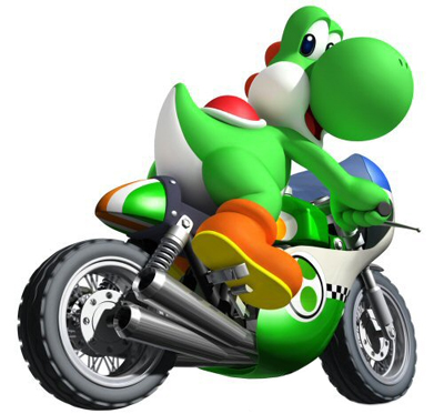 yoshi riding a bike