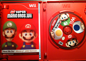 New Super Mario Wii red case