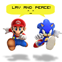 Mario and Sonic in a game together