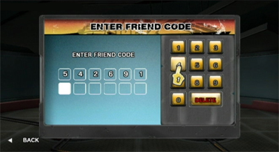 Mario Strikers Charged friend code screen